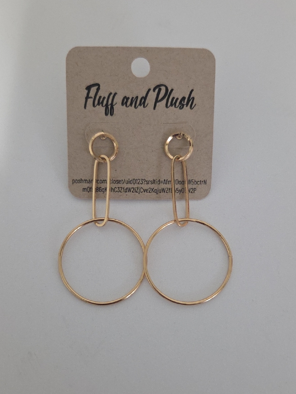 Gold Double-Hoop Drop Earrings - Women's Jewelry